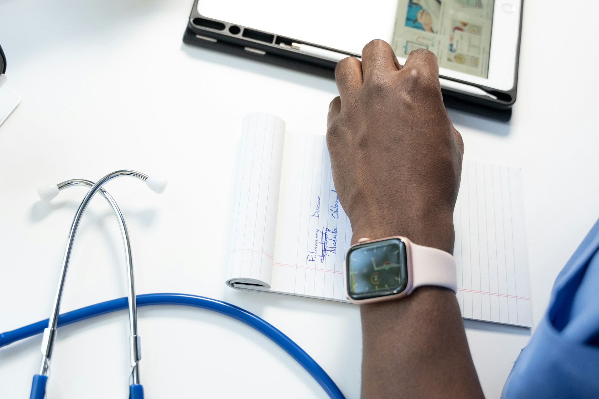 decorative of doctor wearing a watch